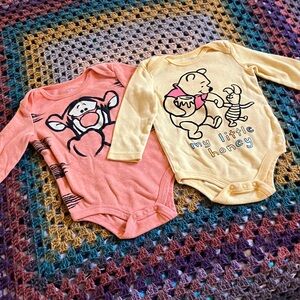 Disney Winnie the Pooh and Tigger Bodysuit Set - Orange and Yellow